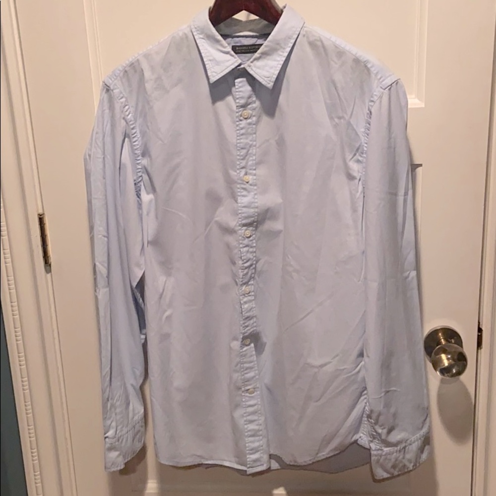 Blue casual button down shirt